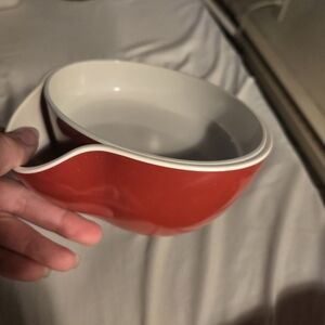 Red and White Nut/seed Bowl